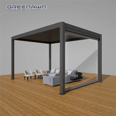 Pergola din aluminiu acoperita cu gradina